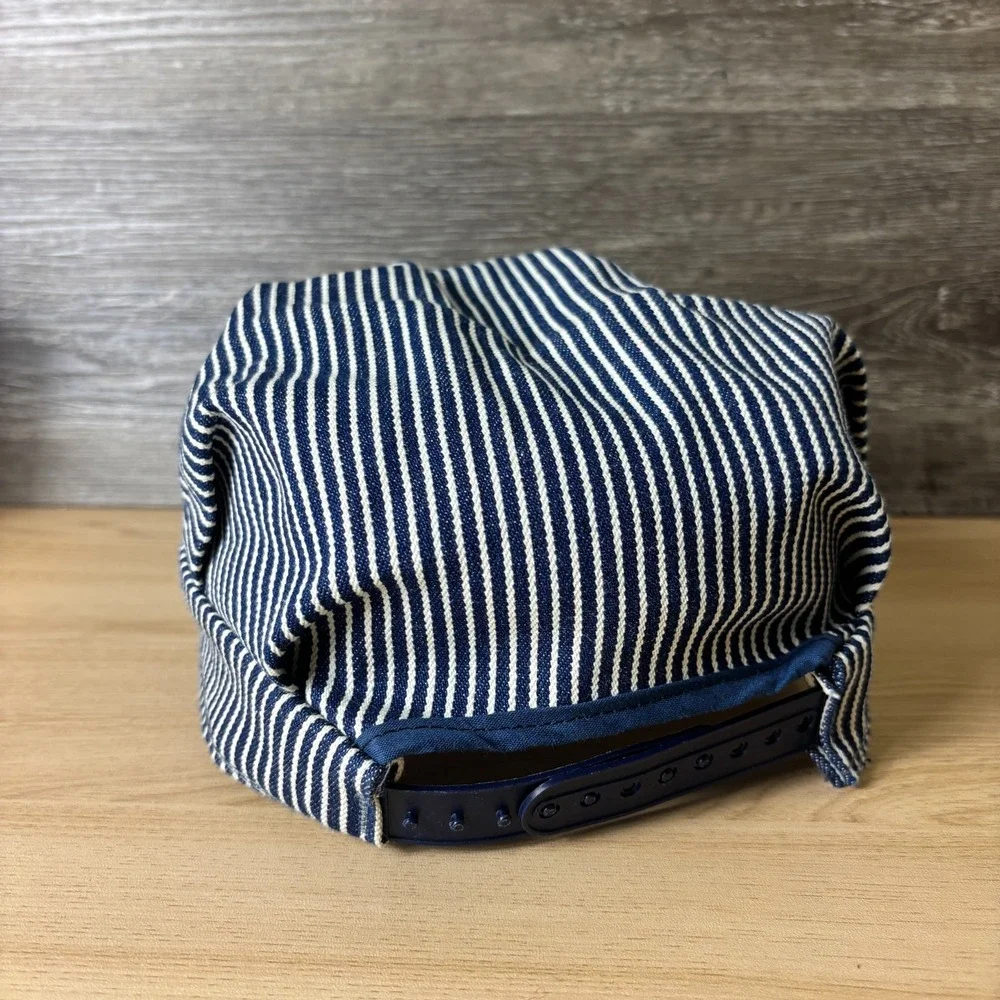 Train Conductor Hat Snap Back Kids Blue Hickory Stripe Wilderness Express Alaska